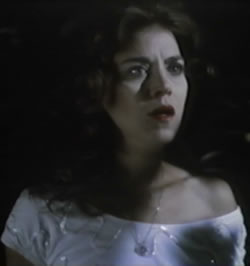 Debbie, scared in the woods, from SORORITY GIRLS AND THE CREATURE FROM HELL